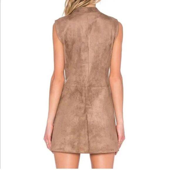 BCBGMaxAzria‎ Caryn Faux Suede Light Mocha Mini Dress, Size M, NEVER WORN - Picture 6 of 7